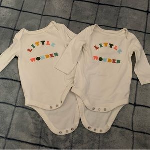 💚 4/$20 💚 Set of 2 matching long sleeve onesies “Little Wonder” — Cat & Jack